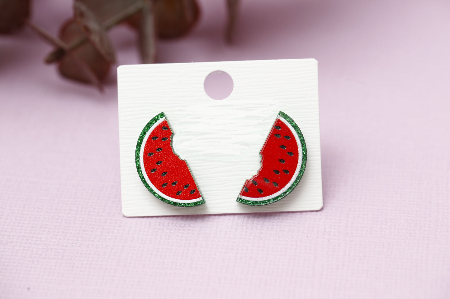 Watermelon Bite Stud Earrings