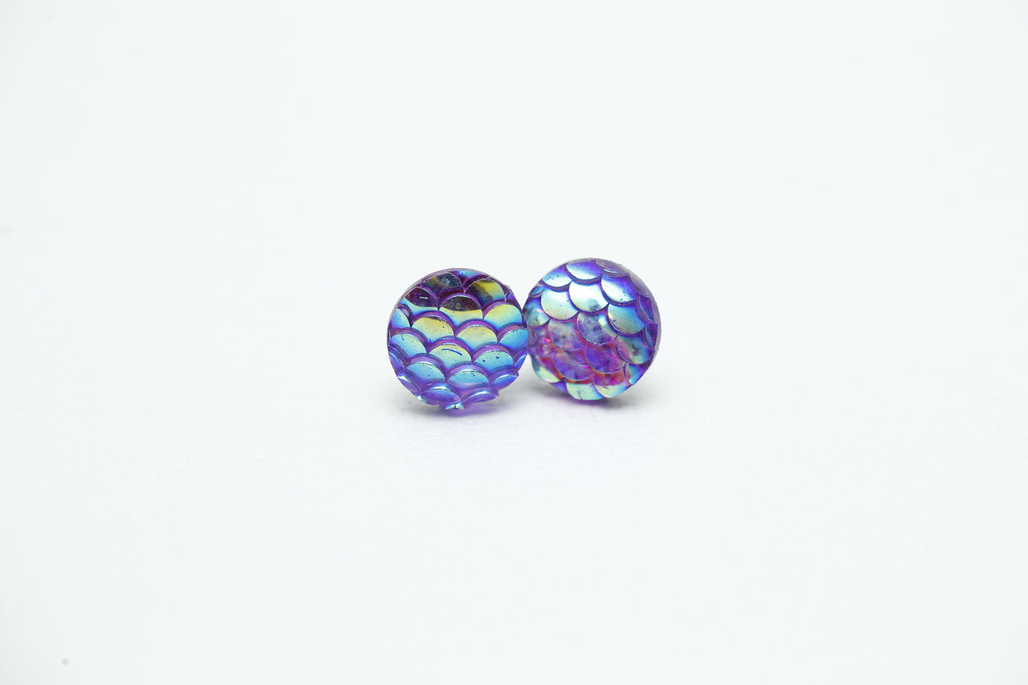 Mermaid Stud Earrings - Purple