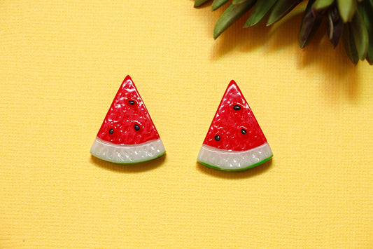 Watermelon Slice Stud Earrings