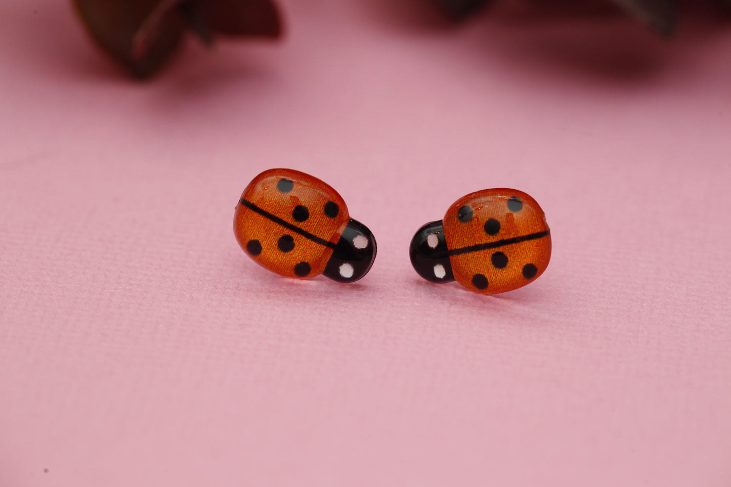 Ladybug Stud Earrings (Various Colours)