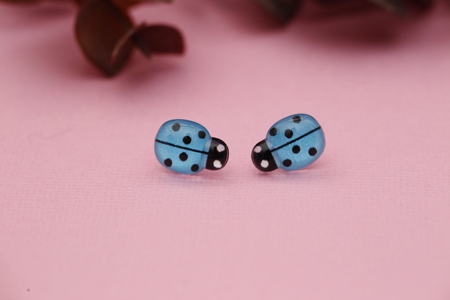 Ladybug Stud Earrings (Various Colours)