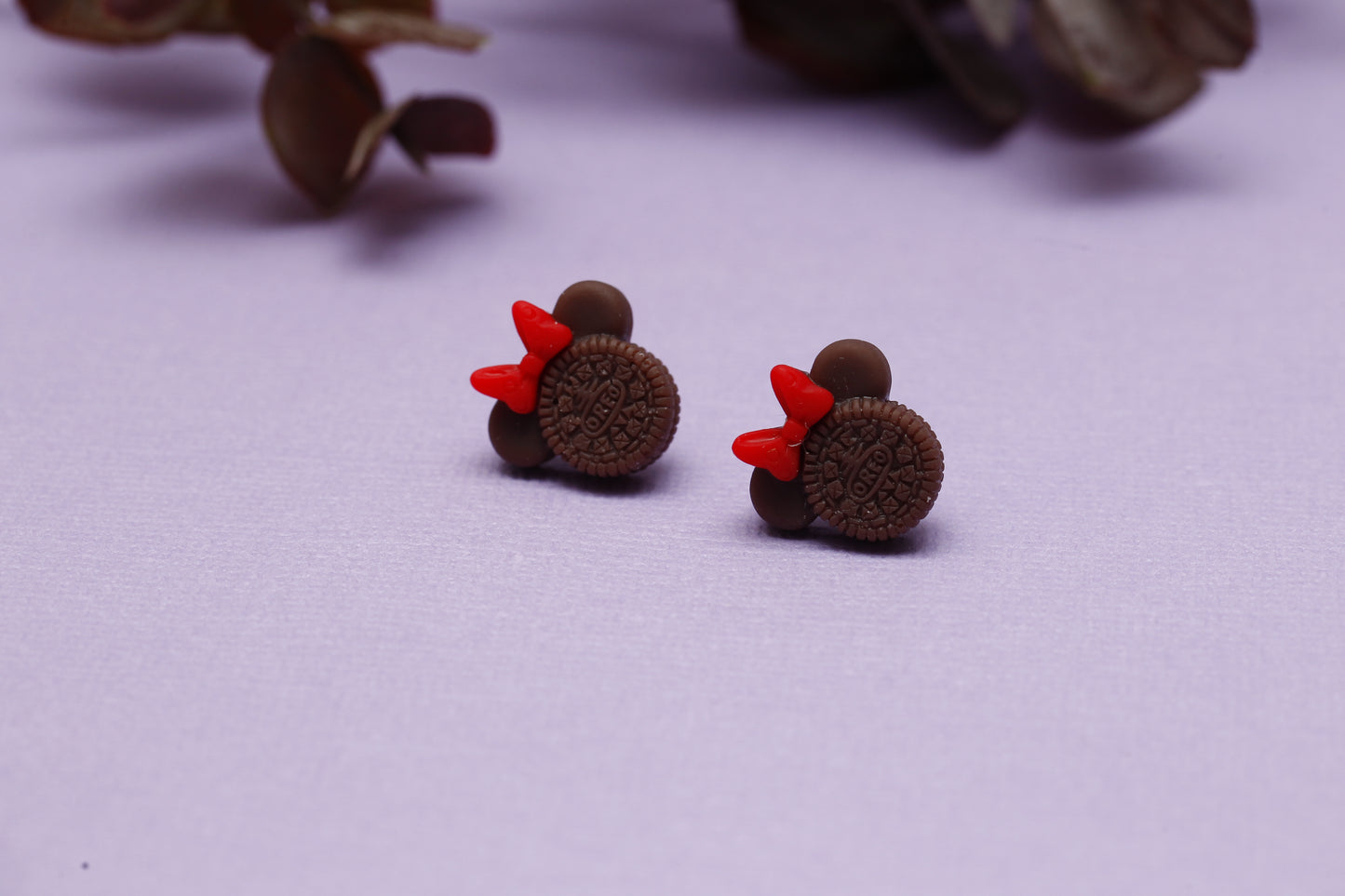 Cookie Mouse Stud Earrings - Mrs Mouse Brown
