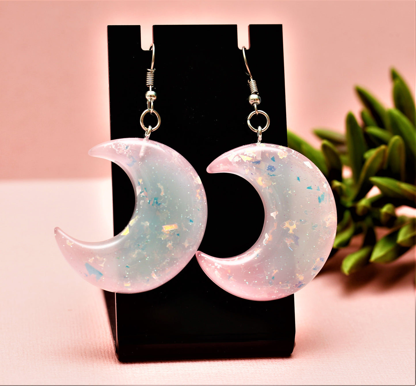 Pastel Moon Dangle Earrings