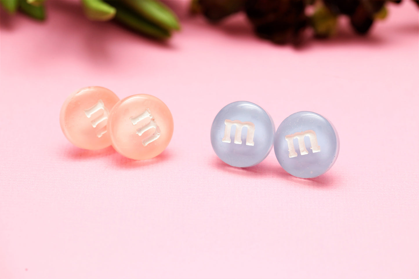 Pastel Blue & Peach Double Pack - Candy M Stud Earrings