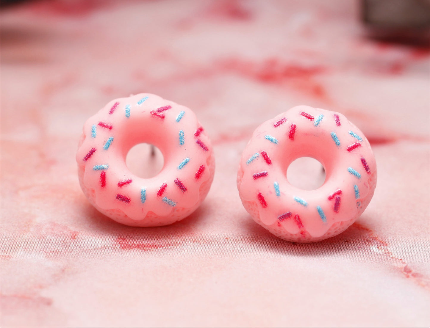 Strawberry Donut Stud Earrings