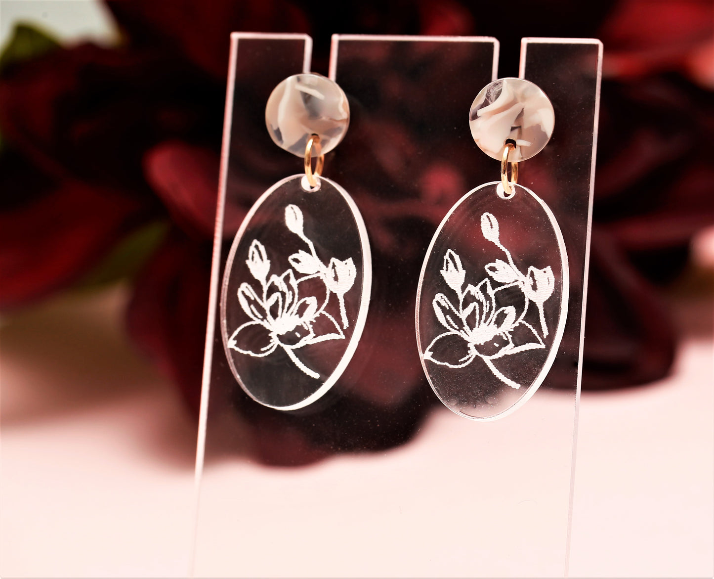 Magnolia Acrylic Dangle Earrings