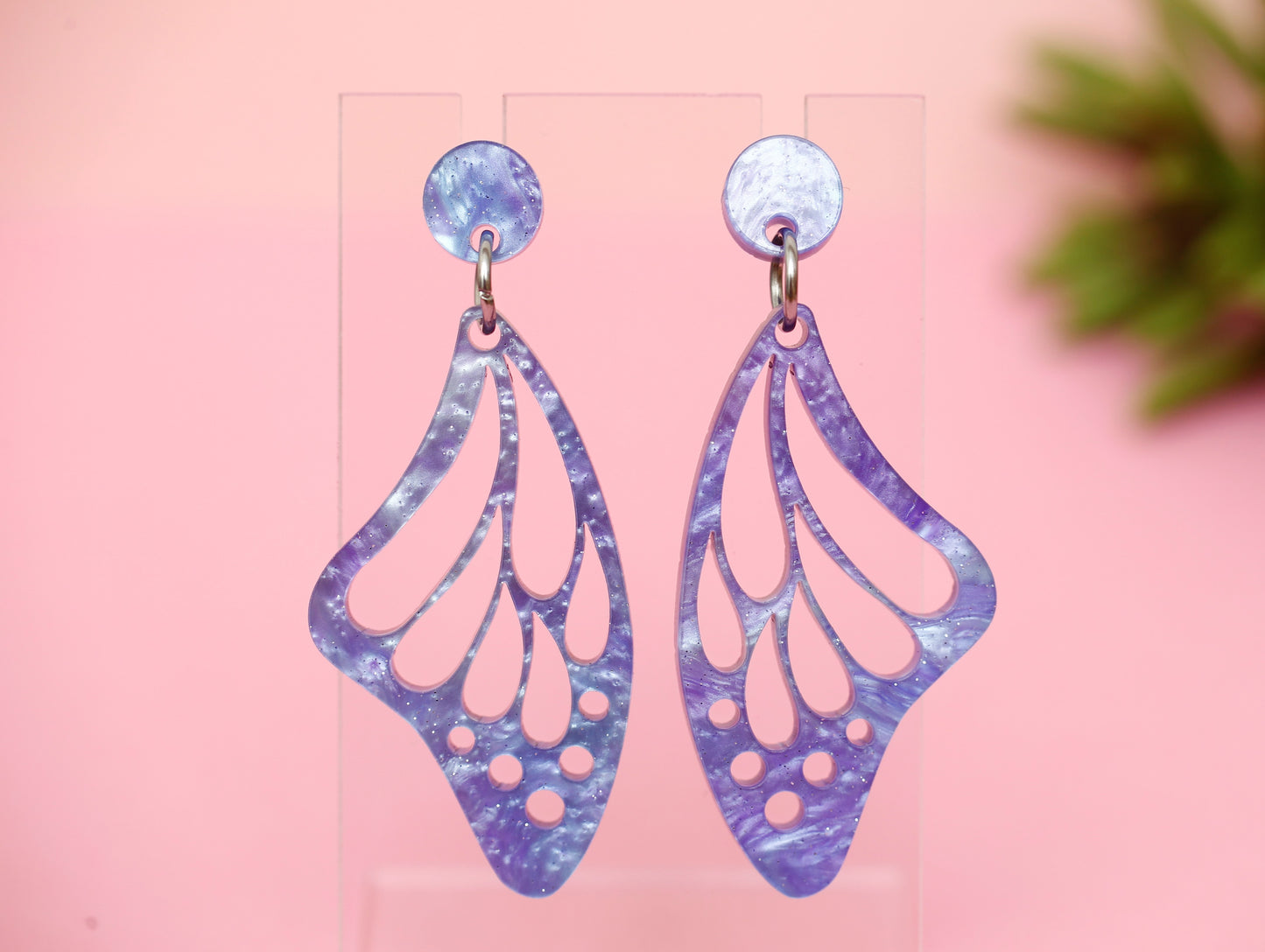 Teegan Butterfly Earrings - Galaxy Purple