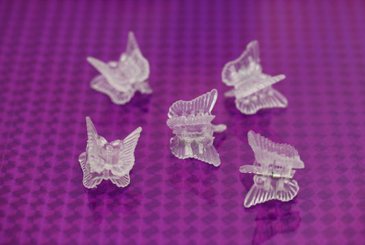 Butterfly Clips - 5 Pack (Clear)