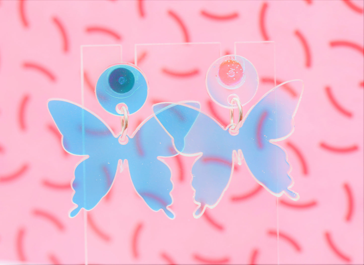 Simple Reflective Butterflies - Dangle Earrings