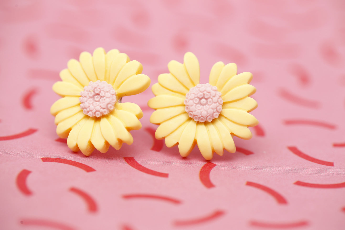 Large Daisy Stud Earrings - Pastel Colours
