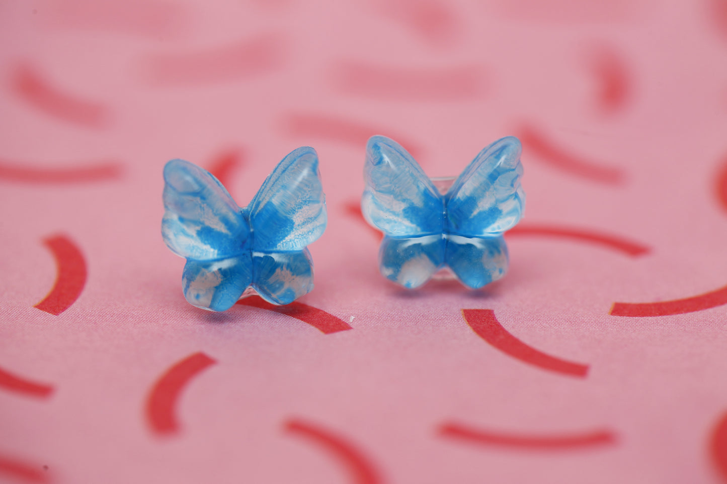 Butterfly Stud Earrings (Purple, Pink or Blue)