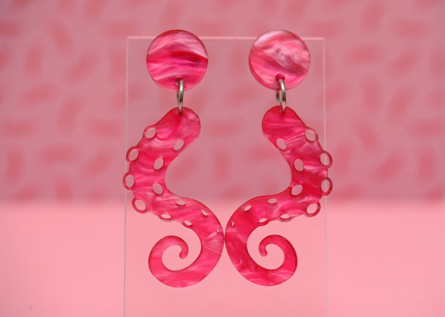 Pink Tentacles Dangle Earrings