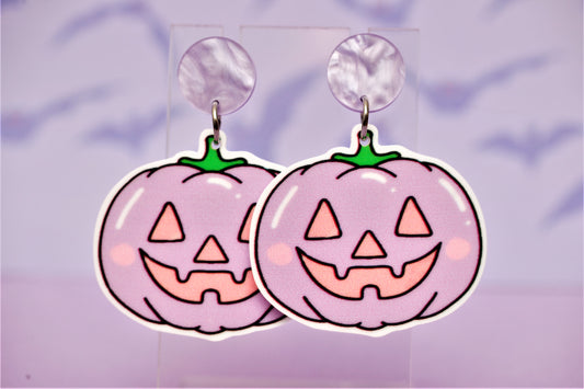 Purple Jack-O-Lanterns Halloween Dangles