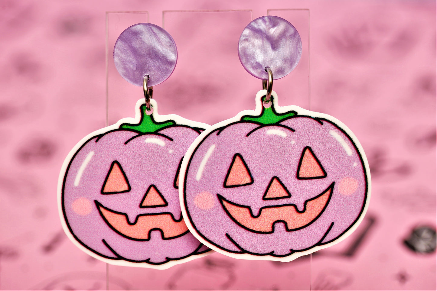 Purple Jack-O-Lanterns Halloween Dangles