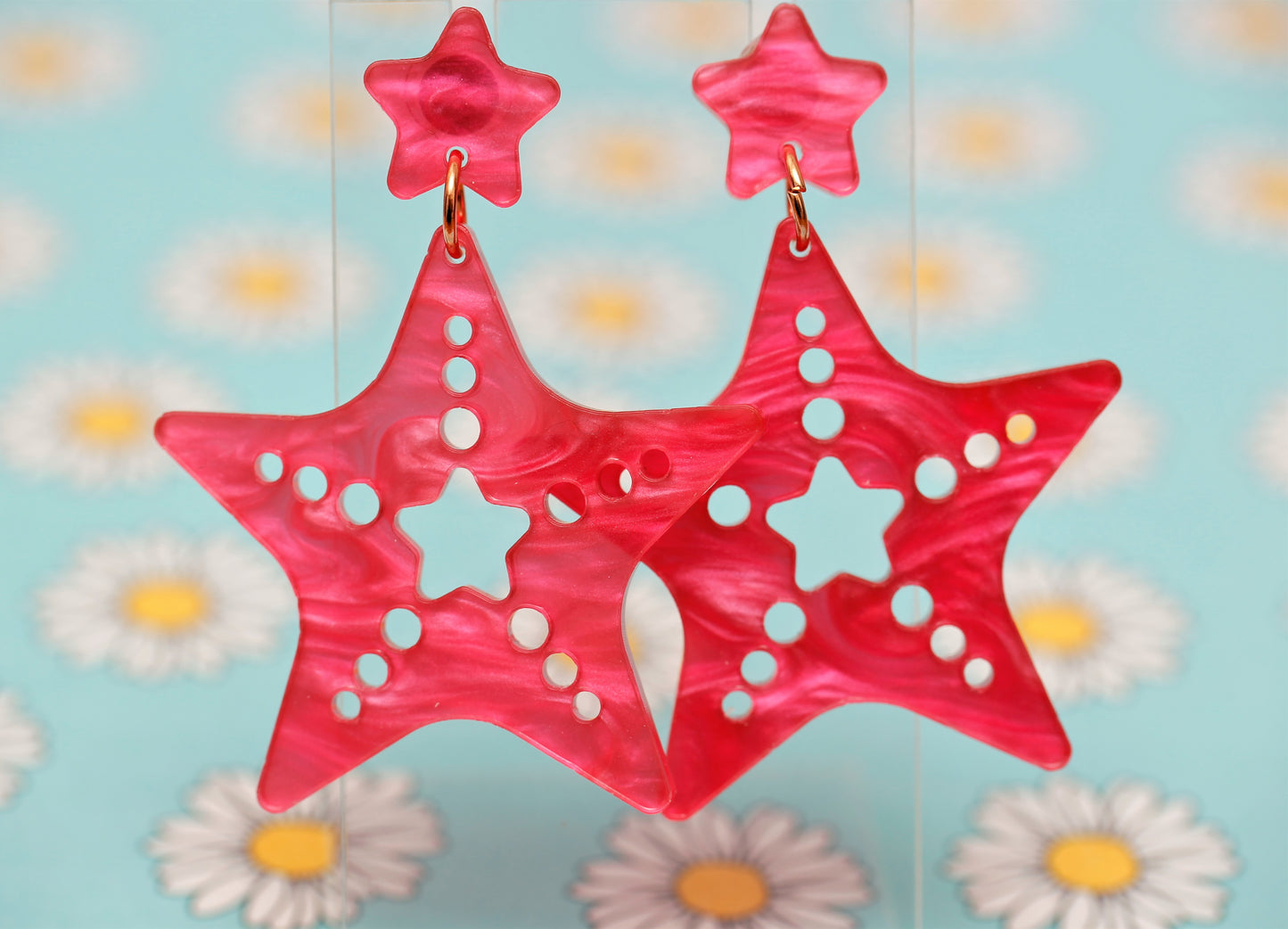 Starfish Acrylic Dangle Earrings