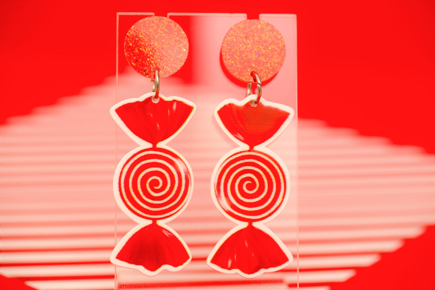 Red Christmas Lollies Dangles