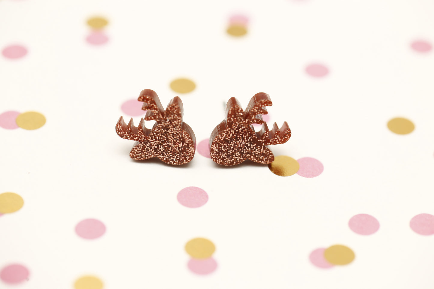 Glitter Reindeer Stud Earrings